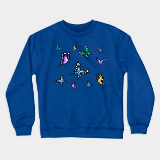 Flying Butterfly Pattern Crewneck Sweatshirt